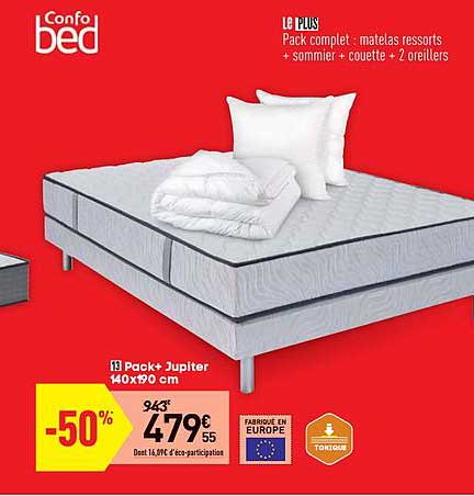 pack+ jupiter 140x190 cm confo bed