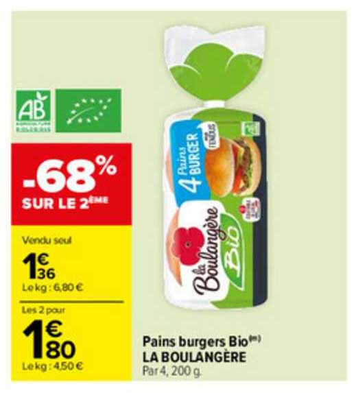 Pains Burgers Bio La Boulangère