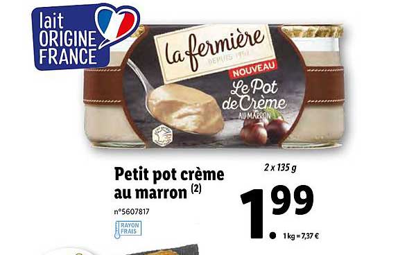 Petit Pot Crème Au Marron La Fermière