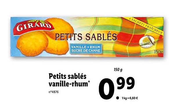 petits sablé vanille-rhum girard