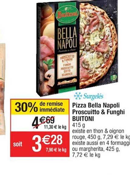 pizza bella napoli proscuitto & funghi buitoni