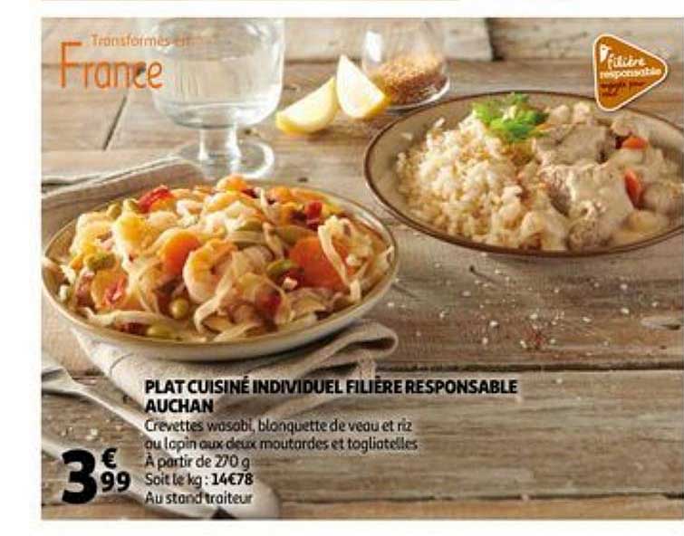 Plat Cuisiné Individuel Filière Responsable Auchan