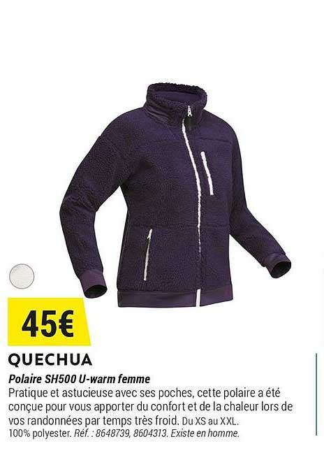 polaire sh500 u warm femme quechua