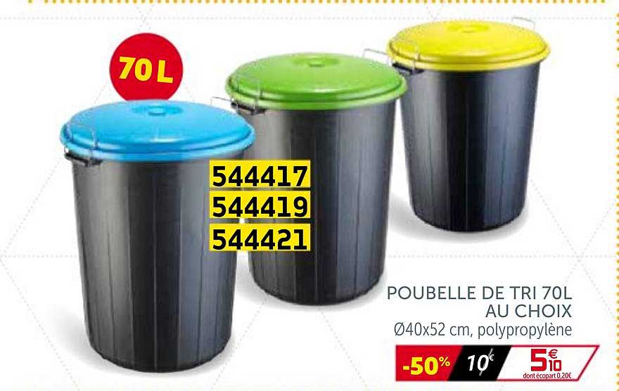 poubelle de tri 70l au choix