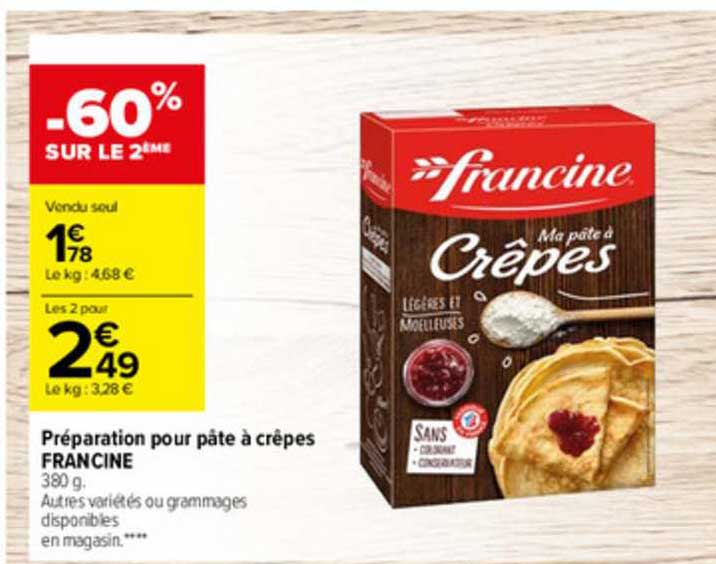 Préparation Pour Pâte à Crêpes Francine