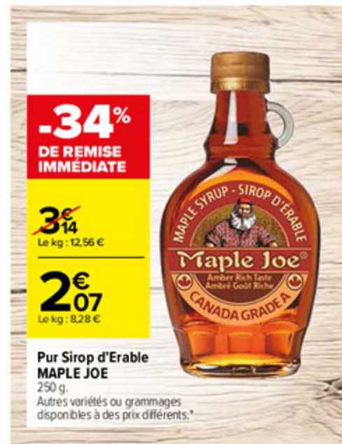 pur sirop d'érable maple joe