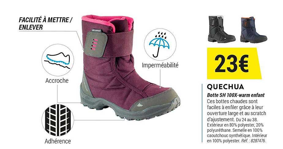 quechua sh 100x botte warm enfant