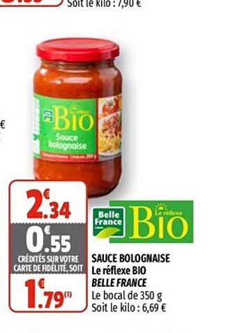sauce bolognaise le réflexe bio belle france