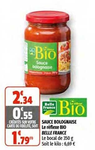 sauce bolognaise le réflexe bio belle france