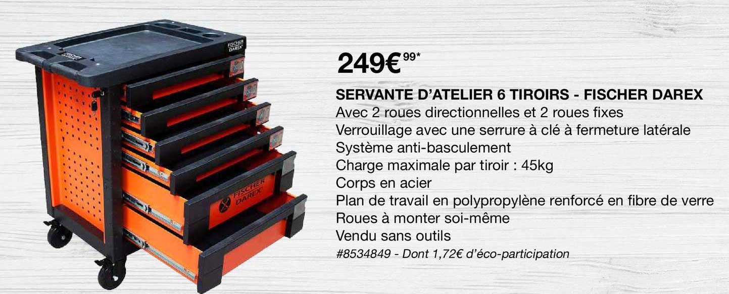 Servante D'atelier 6 Tiroirs Fischer Darex