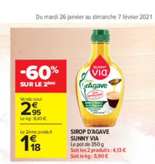 sirop d'agave sunny via
