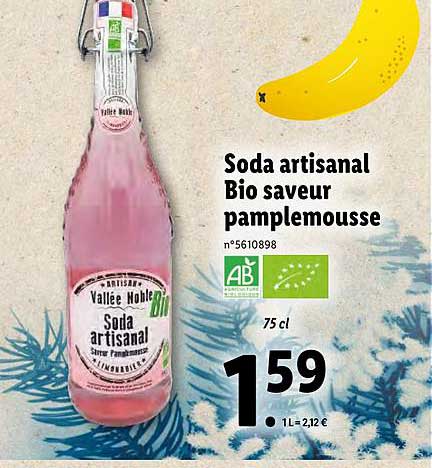 soda artisanal bio saveur pamplemousse vallée noble