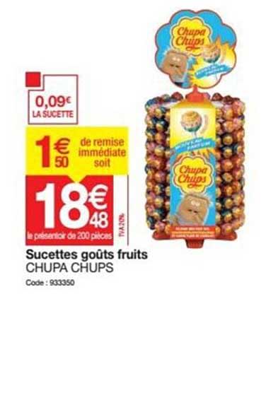 sucettes goûts fruits chupa chups