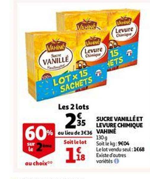 sucre vanillé et levure chimique vahiné
