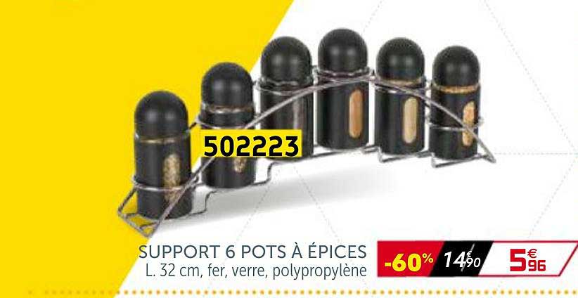 support 6 pots à épices