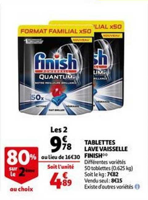 tablettes lave vaisselle finish