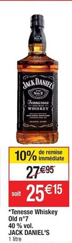 tennessee whiskey old n°7 40% vol. jack daniel's