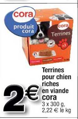 terrines pour chien riches en viande cora