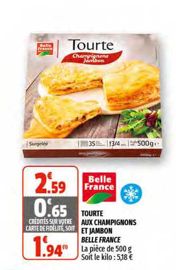 Tourte Aux Champignons Et Jambon Belle France