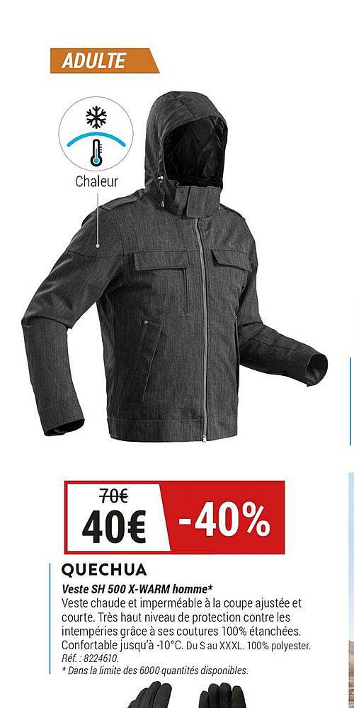 veste sh 500 w warm homme quechua