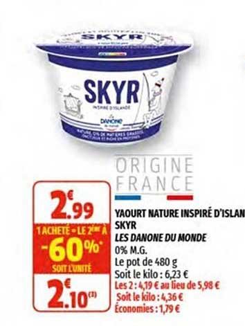 Yaourt Nature Inspiré D'islan Skyr Les Danone Du Monde