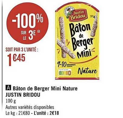 bâton de berger mini nature justin bridou