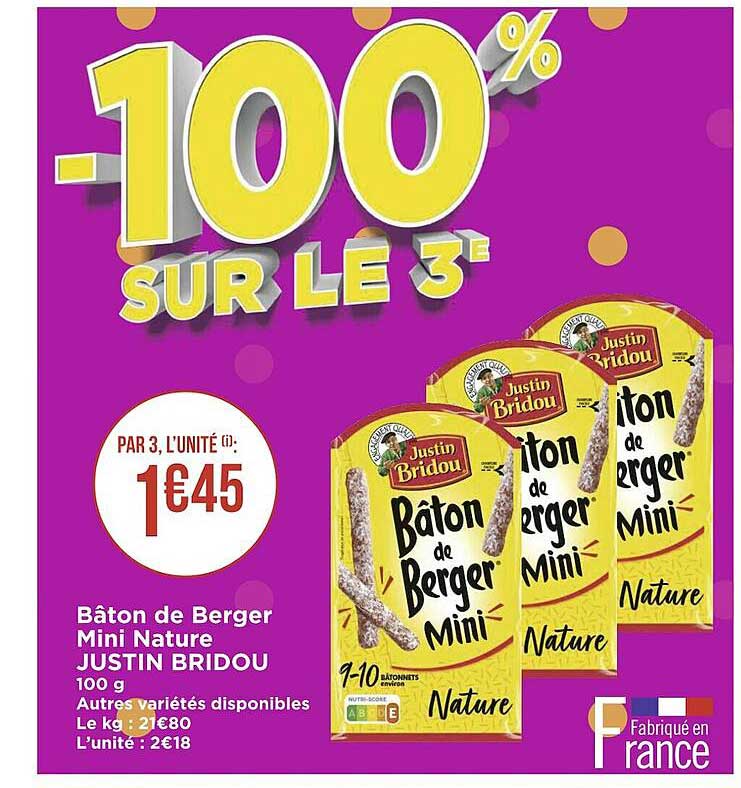 bâton de berger mini nature justin bridou