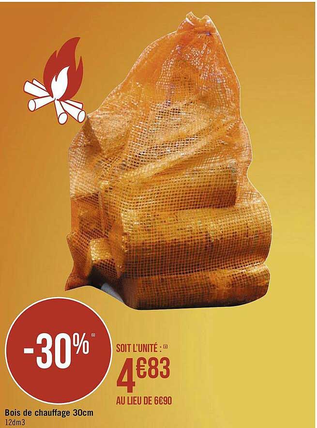 bois de chauffage 30cm