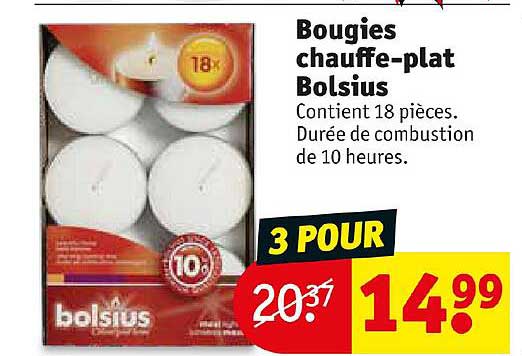 Bougies Chauffe-plat Bolsius