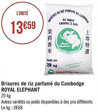 Brisures De Riz Parfumé Du Cambodge Royal éléphant
