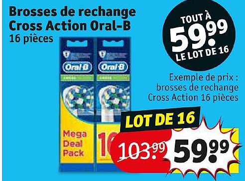 brosses de rechrge cross action oral-b