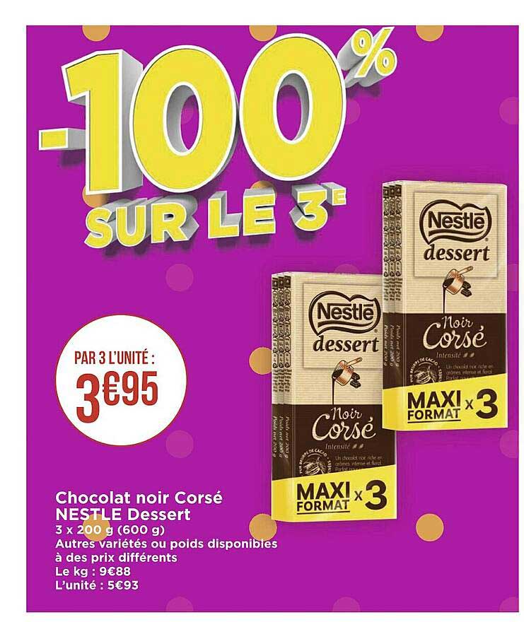 Chocolat Noir Corsé Nestlé Dessert