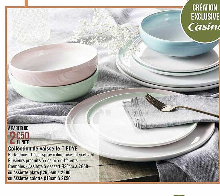 collection de vaisselle tiedye