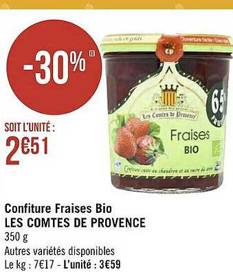 confiture fraises bio les comtes de provence