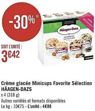 crème glacée minicups favorite sélection häagen-dazs