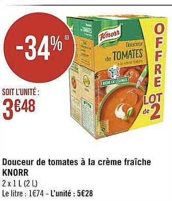 Douceur De Tomates à La Crème Fraîche Knorr