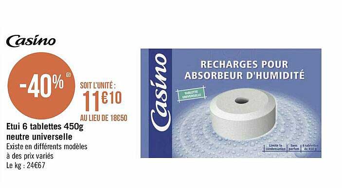 étui 6 tablettes 450g neutre universelle