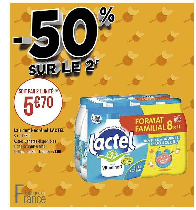 lait demi-écrémé lactel
