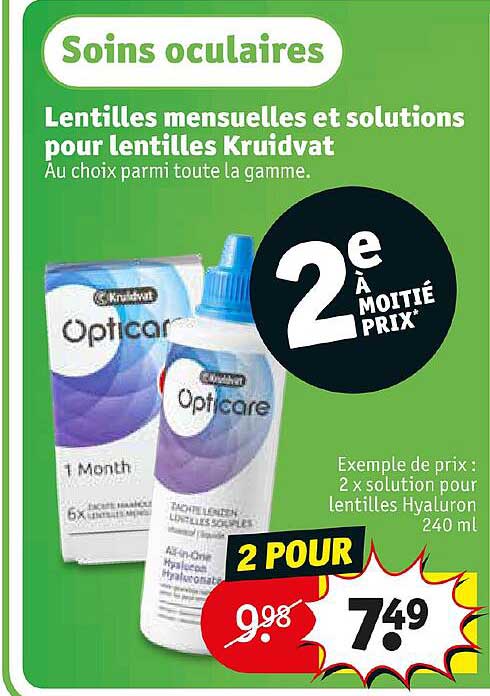 lentilles mensuelles et solutions pour lentilles kruidvat