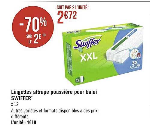 lingettes attrape poussière pour balai swiffer