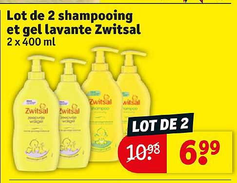 lot de 2 shampooing et gel lavante zwitsal