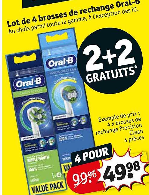 lot de 4 brosses de rechange oral-b