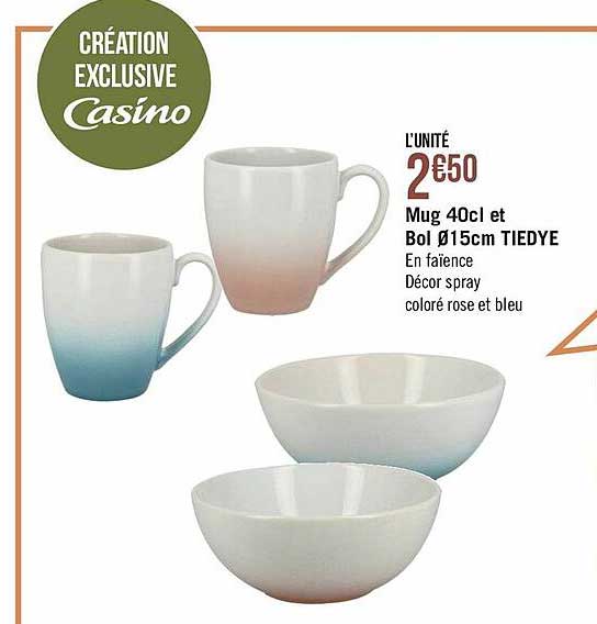 mug 40cl et bol ø15cm tiedye