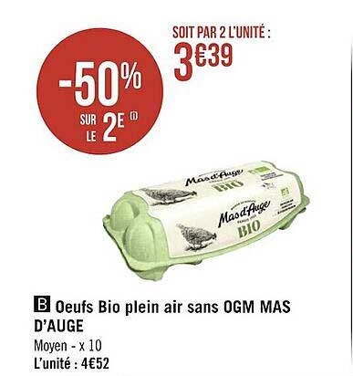 oeufs bio plein air sans ogm mas d'auge