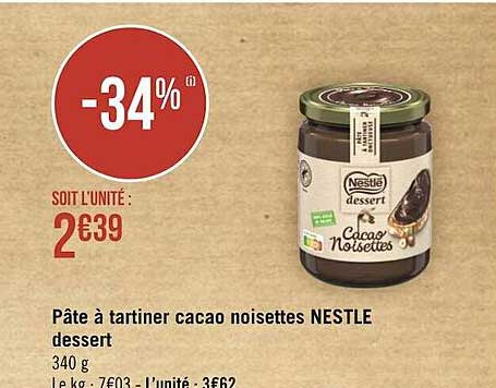 Pâte à Tartiner Cacao Noisettes Nestlé Dessert