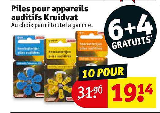 piles pour appareils auditifs kruidvat