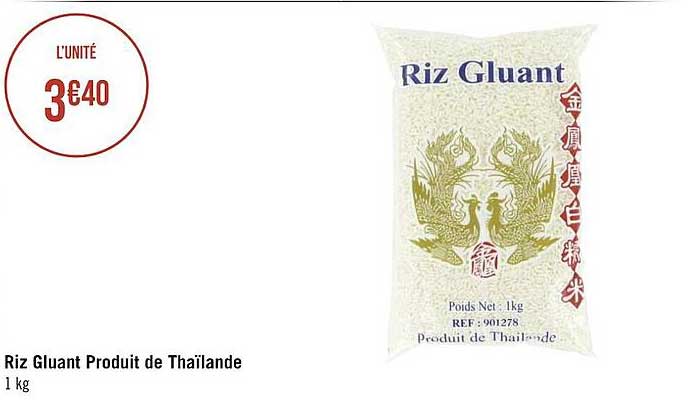 riz gluant produit de thaïlande