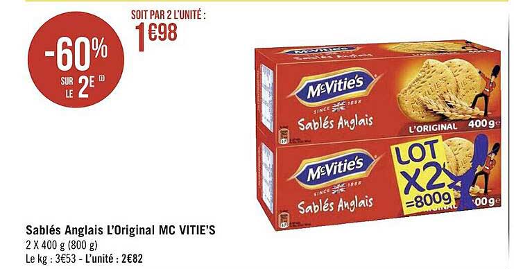 sablés anglais l'original mc vitie's