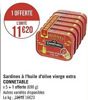 Sardines à L'huile D'olive Vierge Extra Connetable