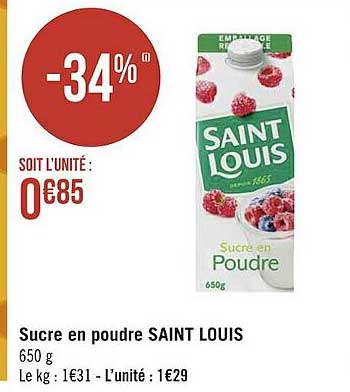 sucre en poudre saint louis